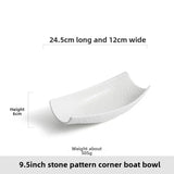 Yeknu  Vegetable Salad Bowl Hotel Ship shaped Restaurant Alien Cold Vegetable Bowl Ceramic White Dessert Tableware
