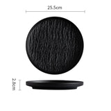 Yeknu  Creative Light Luxury Nordic Black/White Stone Texture Ceramic Tableware Restaurant Home Hotel Supplies Shallow Dinner Plate 1Pc