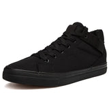 Yeknu Black Sneakers Canvas Height Increasing 3cm Cool Young Male Footwear Breathable Cloth Mens Casual Shoes