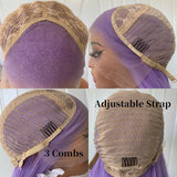 Yeknu  Light Purple Wig Long Silky Straight Synthetic Lace Front Wig Free Part Natural Hairline for Women Daily Party Heat Resistant
