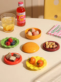 Yeknu Hamburger Dish Seasoning Dish Six Piece Set Dipping Dish Cute Tableware Ceramic Underglaze Color Soy Sauce Dish Household Side D