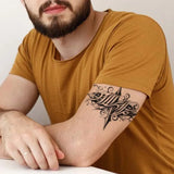 Yeknu  Rose and Thorn Waterproof Temporary Tattoo for Arm and Chest, Long-Lasting, Realistic Fake Tattoo for Men and Women