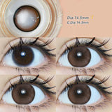 Yeknu  2pcs Gradient Green Contact Lenses Natural Color Pupils Coffee Pearl Lenses Makeup Color Eye Lenses Brown Lens Gray Lens