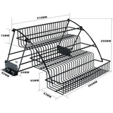 Yeknu  Kitchen Pull Down Cabinet 3 Tier Spice Rack Organizer Metal Storage Shelf Stand