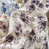 Yeknu  100x150cm Jacquard Chiffon Fabric Summer for Dresses Skirts Shirt T-shirt Sewing Needlework Cloth Thin Soft Breathable Flower