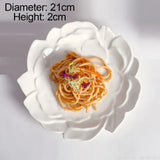 Yeknu  Chinese style Creative flower shaped ceramic tableware, home kitchen restaurant supplies dishes cake exquisite dining plate, 1Pc