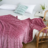 Yeknu  Thickened Bubble Fleece Blanket Double Layer Arctic Fleece Throw Blanket Conditioning Sofa Rabbit Fur Nap Flannel Blanket