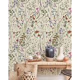 Yeknu  Floral Peel and Stick Wallpaper Farm Floral Wallpaper Wildwood Self Adhesive Wallpaper for Home Bedroom Cabinets Wall Decor