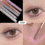 Yeknu  1pc Liquid Eyeshadow Super Shine Pink Pearlescent Glitter Eyeliner Long Lasting Waterproof Eye Shadow Glitter Party Eye Makeup