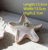 Yeknu  Nordic Style Gypsum Jewelry Tray Shell Conch Vanity Table Organizer Jewelry Display & Dessert Serving Plate