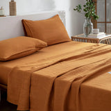Yeknu  100% French Washed Pure Linen Sheets, Breathable and Durable Line King Size Sheets, Anti-Tear Line Bed Sheets, Machine Washable