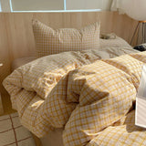 Yeknu  Nordic sling Cotton Pink Stripes Duvet Cover 150x200 Size Girl's Room housse Skin friendly Breathable Comforter Sets