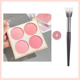 Yeknu  4-color matte blush palette - pinkish purple tones, waterproof, long-lasting natural nude makeup, perfect gift, Korean-style