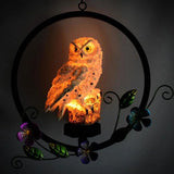 Yeknu Solar LED Owl Hanging Waterproof Outdoor Garden Resin Pendant Light Waterproof Yards Patios Decoration Lighting