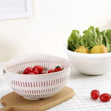 Yeknu  Kitchen silicone double-drainage basket, dish cleaning storage basket, filter for bowls, draining dish, vegetable cleaning strai