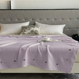 Yeknu  Solid color double-layer gauze blanket summer office nap casual blanket single-layer embroidered thin blanket