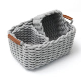 Yeknu  Woven Storage Basket, Nordic Style Dressing Table,torage Cotton Rope Storage Basket, Wardrobe Cotton Rope Weaving