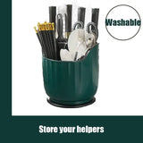 Yeknu  1pcs Multi-functional Chopsticks Integrated Storage Box Household Rack Kitchen Rotary Knife Holder Storage Rack