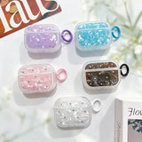 Yeknu  Cute Star Earphone Case Protective Cover with Keychain Ring, Transparent, Soft, Fashionable and Anti Drop