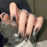 Yeknu  24pcs Cloud Pattern False Nails Korean Sweet Style Lady Women Manicure Supplies Press on Nail Fashion Girl Fake Nail Patches