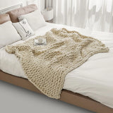 Yeknu  Christmas Soft Chenille Chunky Knit Blanket Knitted Throw Blanket, 50x60 ", Handmade Cable Warm, Thick Giant Blanket for Couch