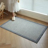 Yeknu  Long Tufting Loop Weave Bedroom Rug Black White Carpet Doormat Bedside Mat Floor Non Slip Foot Tidy Pad Aesthetic Home Decor