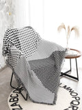 Yeknu  Black and White Sofa Cover Sofa Blanket Sofa Towel Scandinavian Simple Sofa Cover Leisure Blanket Outing Picnic Blanket