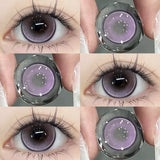 Yeknu  Purple Korean Contact Lenses Prescription Myopia Beauty Pupils Cosmetic Contacts Natural Color Lenses Eye Yearly Use