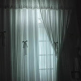 Yeknu  Double Layer Thickened Blackout Curtain with Butterfly Knot Decoration, Modern Minimalist Style Drapes for Bedroom Living Room W
