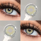 Yeknu  1Pair New Myopia Colorld Contact Lenses With Degree Cleopatra Series 2.0 Lenses Natural Brown Big Eyes Gray Contacts
