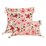 Yeknu  Cotton Linen Flower Cushion Pillowcase Retro European Style Living Room Sofa Backrest High Precision Jacquard Cushion Cover