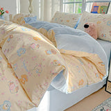 Yeknu  New All-cotton Milk Fleece High Grammage Warm Single Quilt Cover Single-sided Velvet Printed Duvet Cover for Autumn Winter