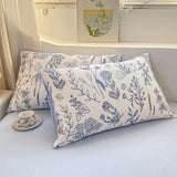 Yeknu  Korean Style Seersucker  Washed cotton Bedding Set  Girls Twin Queen Size Duvet Cover   Bed Linens Kids Fashion