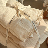 Yeknu  Pure Cotton Printed Double-Layer Yarn Quilt Cover Luxury Nude Sleeping Duvet Cover for Kids Adults Single Double Size Bedding