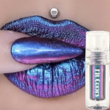 Yeknu Green Blue Shiny Metallic Optical Chameleons Lip Gloss Glossy Face Decor Liquid Eyeshadow Lipstick Glitter Shimmer Cosmetic