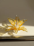 Yeknu  Handmade 3D Glass Ceramic Lily Incense Holder Ornament Glass Fragrance Ornament