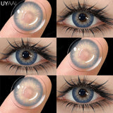 Yeknu  [Best Seller] Color Contact Lenses for Eyes 1 Pair Korean Fashion Lenses y2k Colorcon Costmetics Purple Lenses Gray Lens