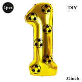 Yeknu  Soccer Birthday Party Decoration Multi Color Number 7 Balloon 32Inch 1 2 3 4 5 6 7 8 9 Digit Football Balloon Large Figure Golob