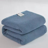 Yeknu  Cotton Honeycomb Towel Blanket 100 Cotton Lightweight Multi Purpose Single Double Bed Summer Comforter Nap Gift Use