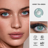 Yeknu  2pcs/pair New Cosplay Contact Lenses for Eyes Makeup Pupils Cosmetics Blue Eye Color Lenses for Myopia Lens 14.2/14.5mm