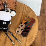 Yeknu  Retro Leopard Pattern Stitching Phone Case For iPhone 16 Pro Max 15 14 13 12 11 XS X XR 7 8 Plus SE Shockproof Bumper Cover