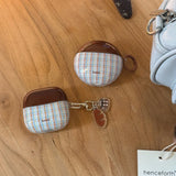 Yeknu  Creative blue and brown color matching plaid is suitable for Huawei Freeclip2 Bluetooth headset case 5i/6i Huawei freebuds7i