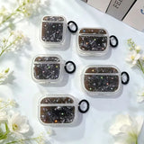 Yeknu  Cute Star Earphone Case Protective Cover with Keychain Ring, Transparent, Soft, Fashionable and Anti Drop