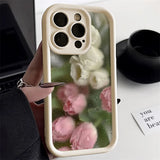 Yeknu  Cute Flower Phone Case For iPhone 11 Case iPhone 15 13 16 17 12 14 Pro Max XR X XS 7 8 Plus SE Anti-drop Shockproof Cover Funda