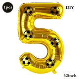 Yeknu  Soccer Birthday Party Decoration Multi Color Number 7 Balloon 32Inch 1 2 3 4 5 6 7 8 9 Digit Football Balloon Large Figure Golob