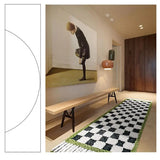 Yeknu  Checkerboard Plaid Rug Door Mat Soft Thick Fluffy Tuftted Door Floor Carpet Bathroom Absorbent Rug Toilet Kitchen Entrance