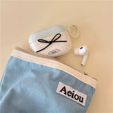 Yeknu  Unique Wave Point Bow Suitable For Apple Earphone Protective Cover Airpodspro2 Wireless Bluetooth Earphone Case