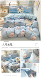 Yeknu 2025 new class A knitted cotton four-piece set, small fresh quilt cover, bed sheet floral dormitory three-piece set