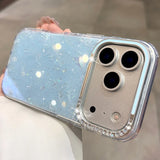 Yeknu  Fashion Bling Glitter Shell Pattern Phone Case For iPhone 13 14 15 16 17 Pro Max Soft IMD Shockproof Anti-Scratch Diamond Cover
