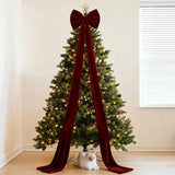 Yeknu  Super Large Red Velvet Christmas Bow Pendant Xmas Tree Bowknot Hanging Ornaments Home Christmas Decorations New Year Party Gifts